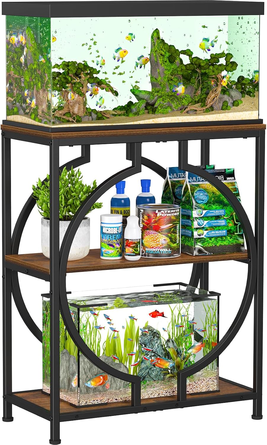 Snughome 20 Gallon Fish Tank Stand, Aquarium Stand with 3 Tier Storage