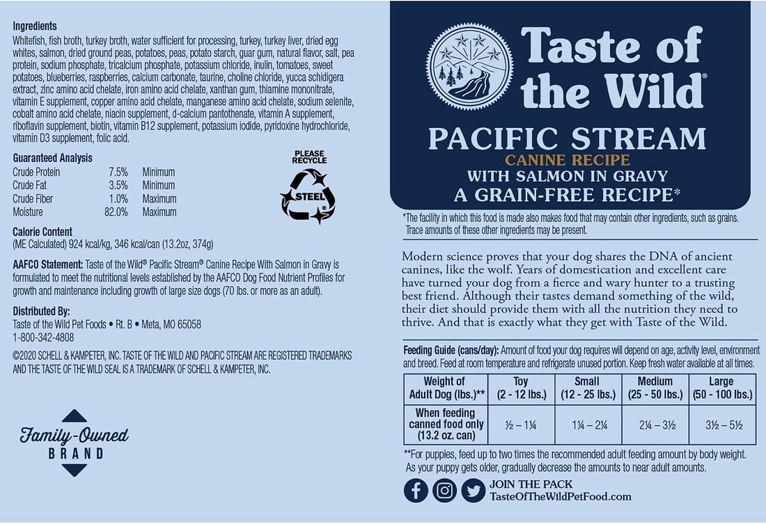 Taste of the Wild Pacific Stream Canine Recipe with Salmon in Gravy