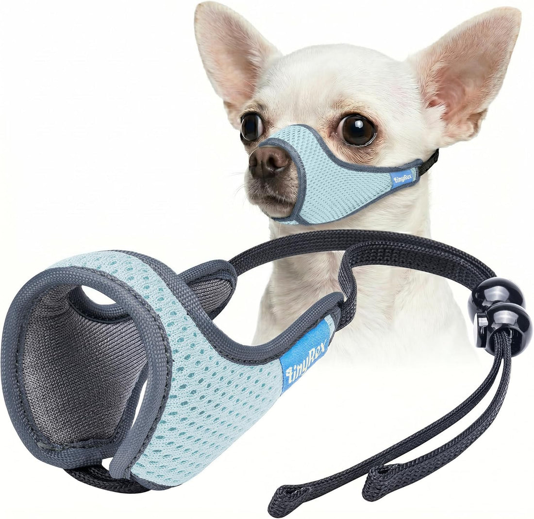 One-Pull Adjustable Dog Muzzle for Small Dogs, No Size Guessing