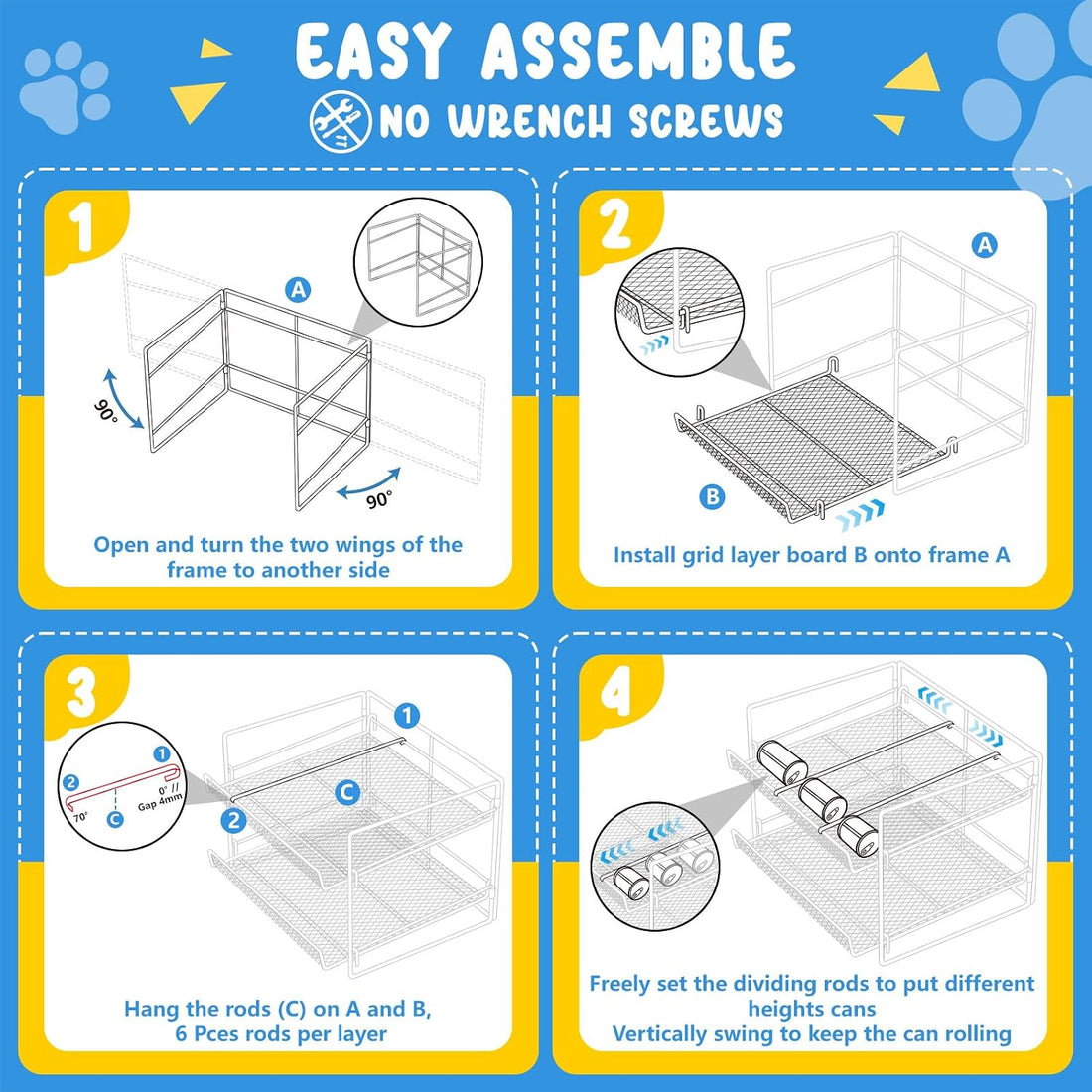 Cat Food Can Organizer, Can Organizer for Pantry