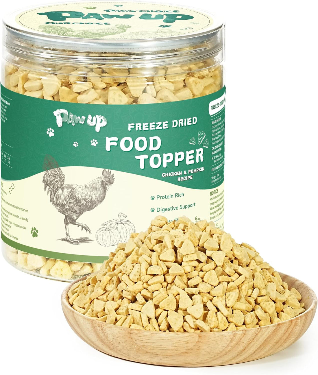 PAWUP Freeze-Dried Chicken Cat Food Topper, 6 oz