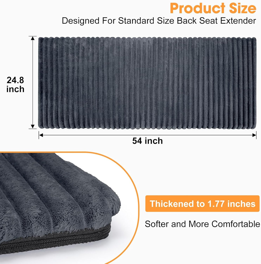 FURTIME Backseat Pet Bed Mat, Non-Slip Dog Bed for Car Back Seat