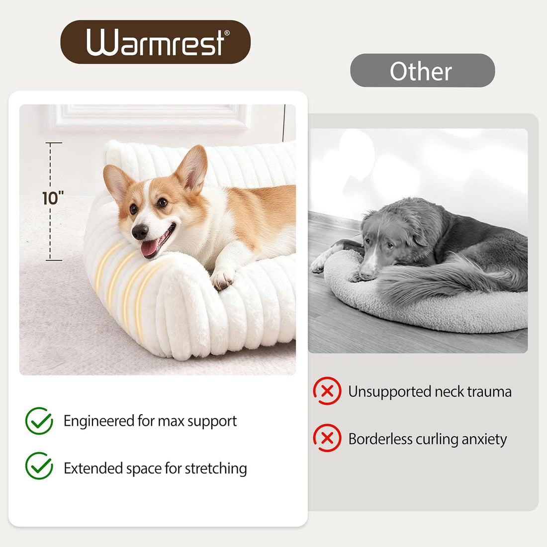 Warmrest Dog Couch for Pets, Cute Small Dog Bed Medium Size Dogs