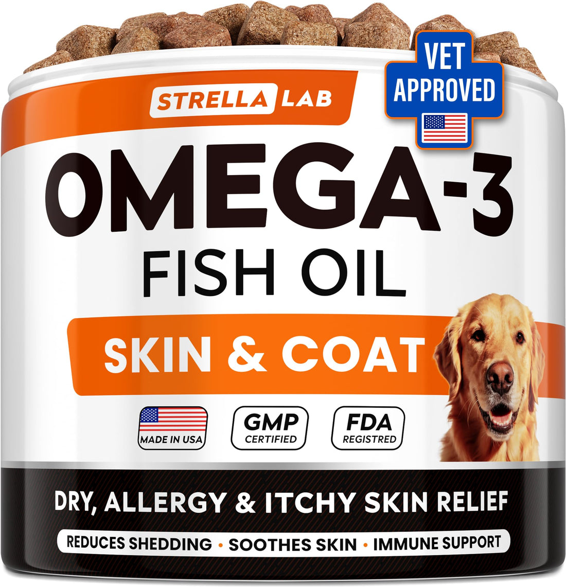 StrellaLab Omega 3 for Dogs - Fish Oil Treats
