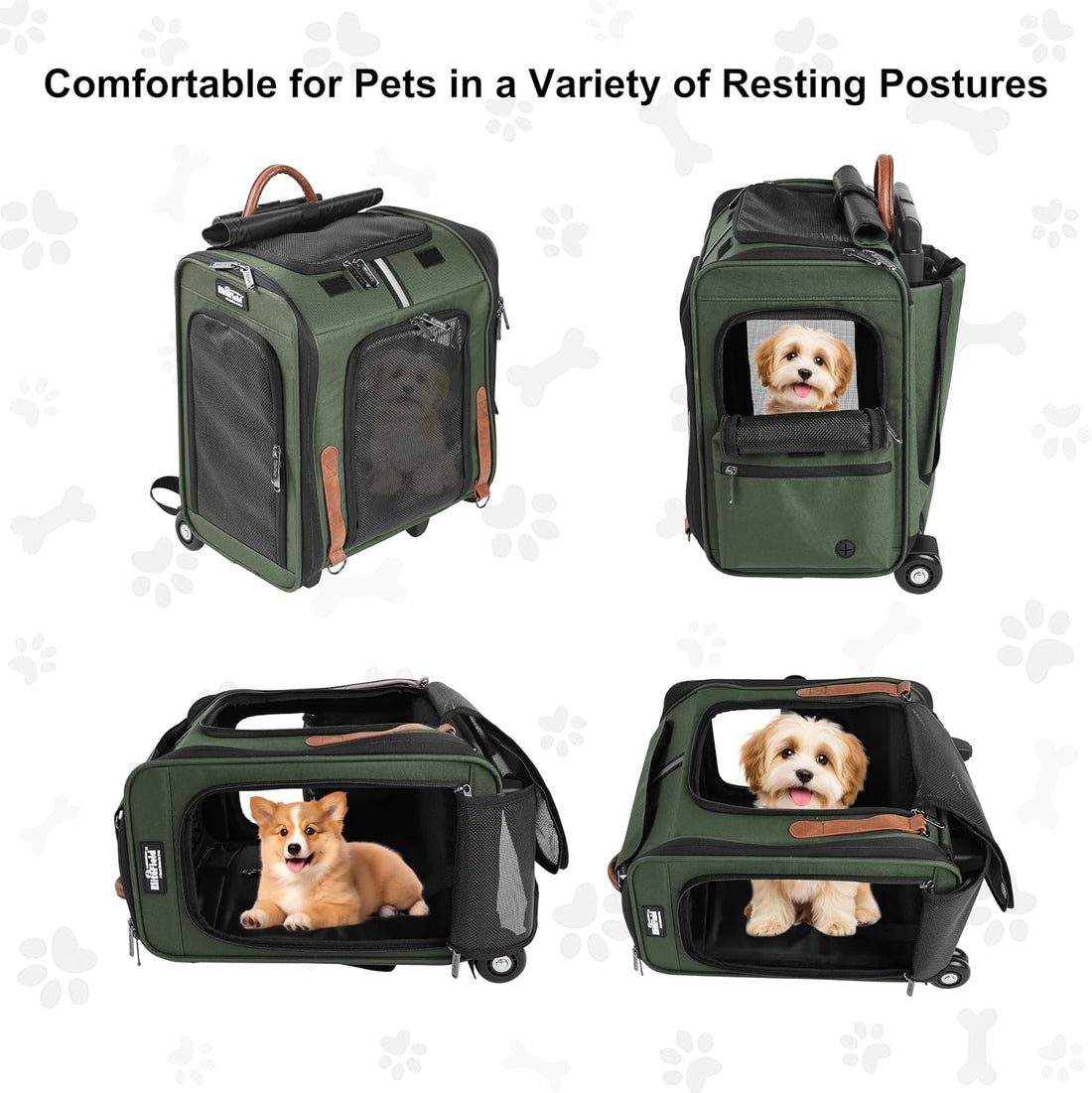EliteField Deluxe Rolling Backpack Dog & Cat Carrier (2-Year Warranty)
