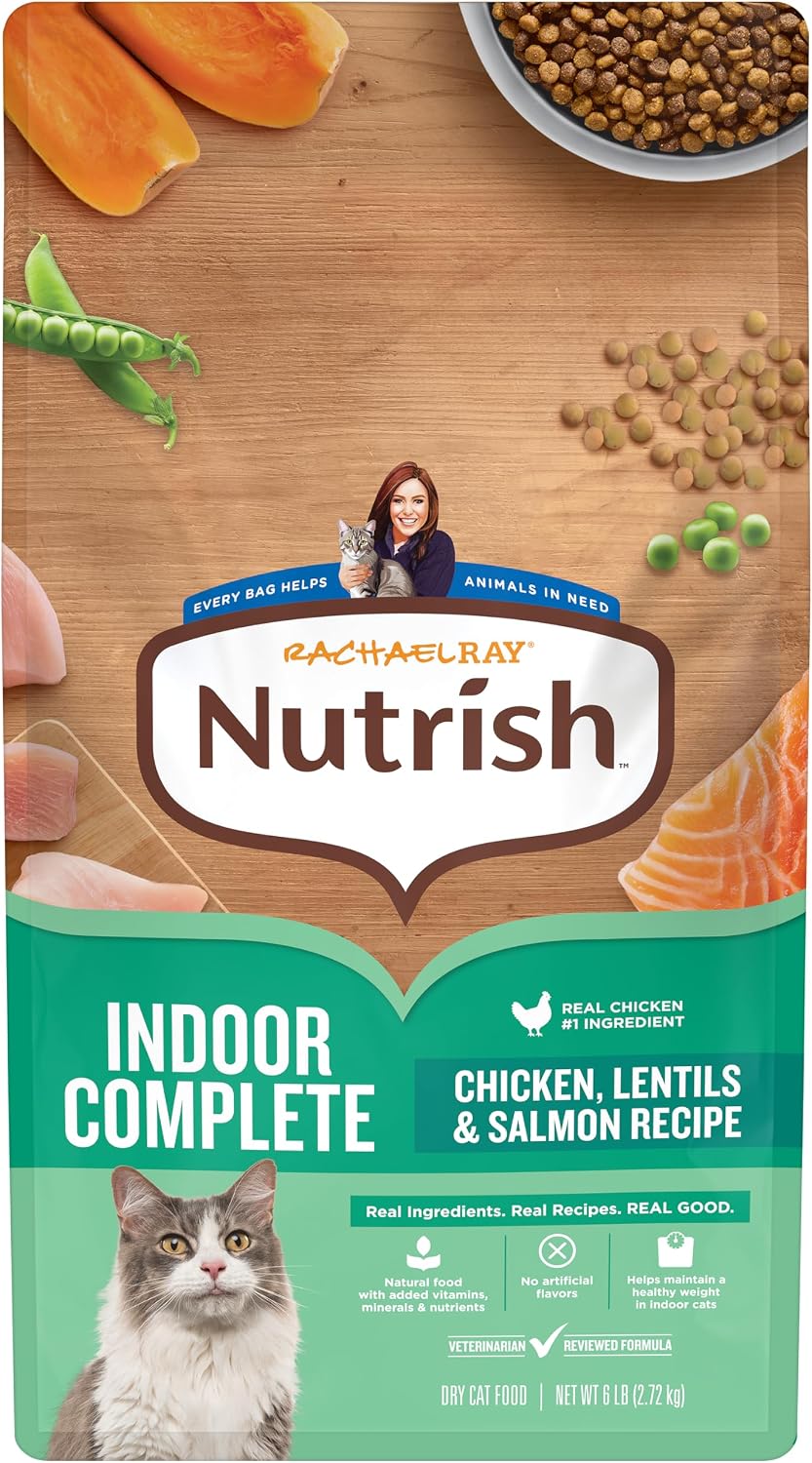 Nutrish Indoor Complete Chicken, Lentils & Salmon Recipe Dry Cat Food