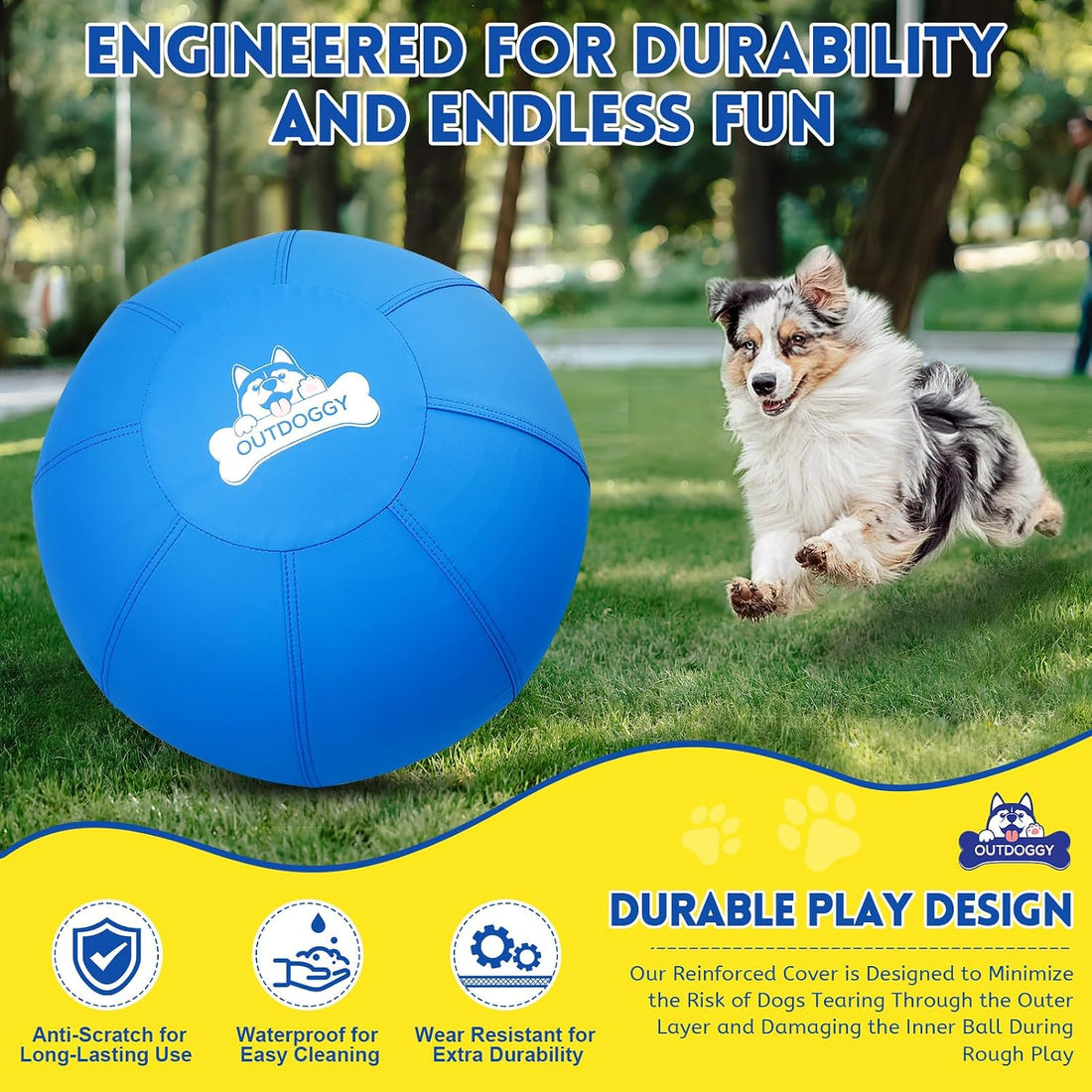 18'' Herding Ball for Dogs, Heavy Duty for Small & Medium Breeds
