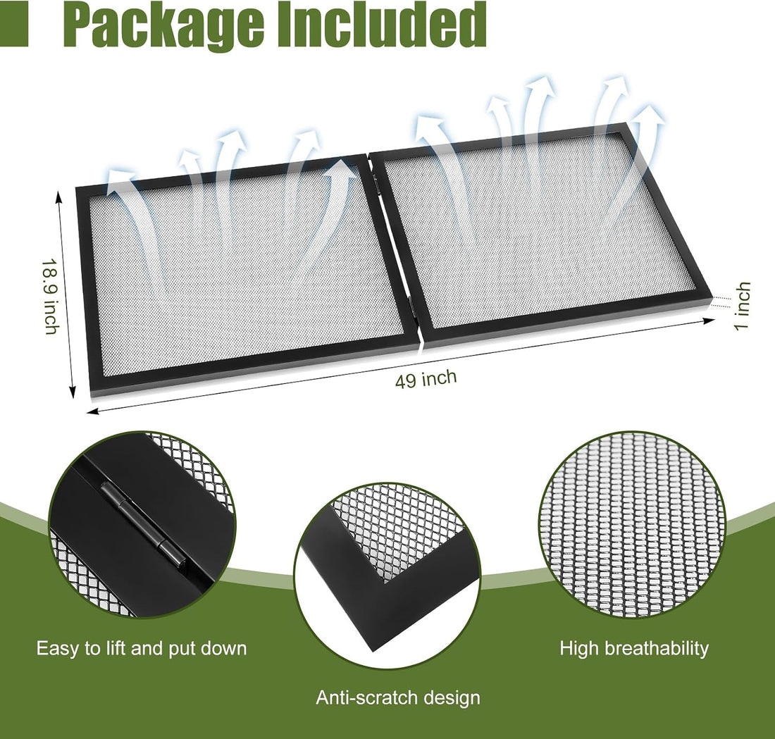 Landhoow 55 Gallon Aquarium Lid with Center Hinge, Fish Tank Screen