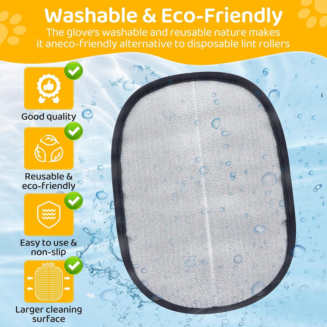 Pet Hair Removal Glove for Dogs & Cats
