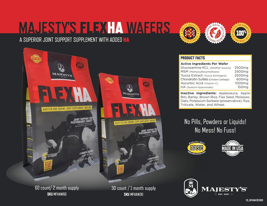 Majesty's Flex HA Wafers - Superior Performance Horse/Equine Joint