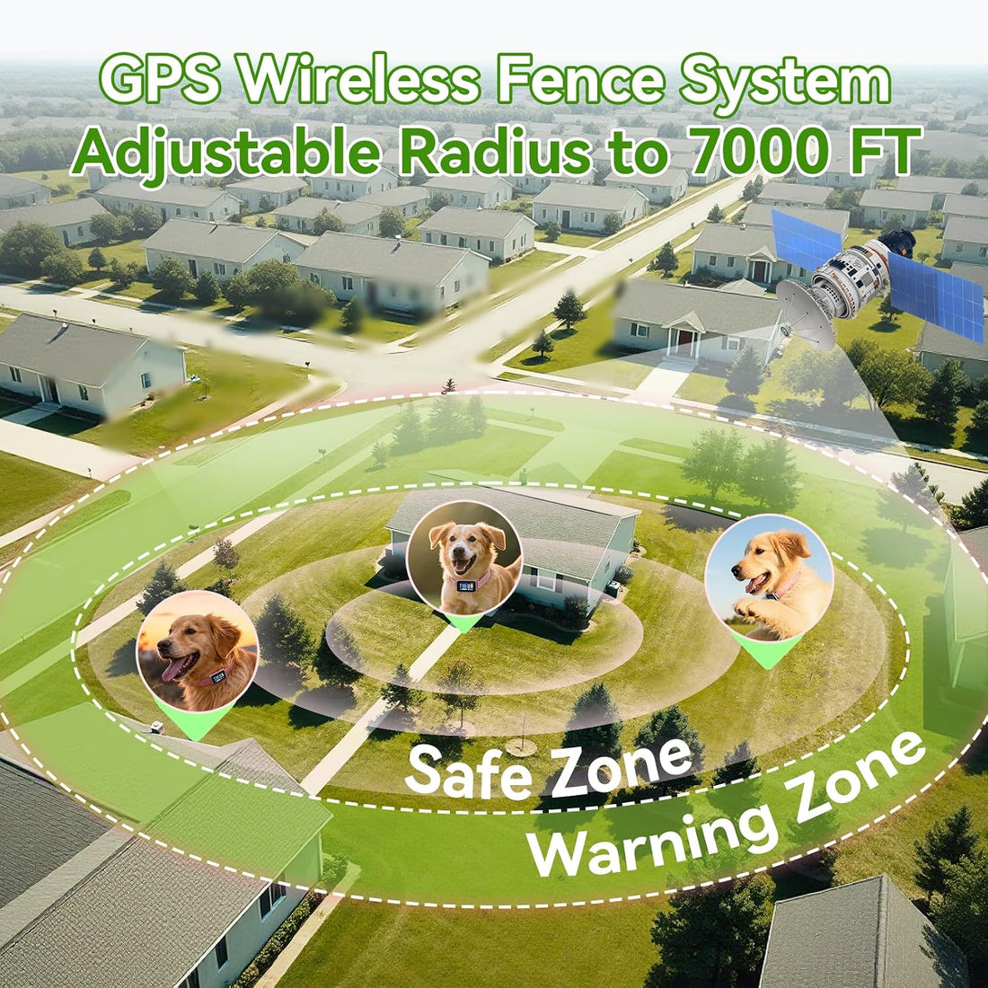GPS Wireless Dog Fence, 2-1 Smart GPS Wireless Dog Fence& Training