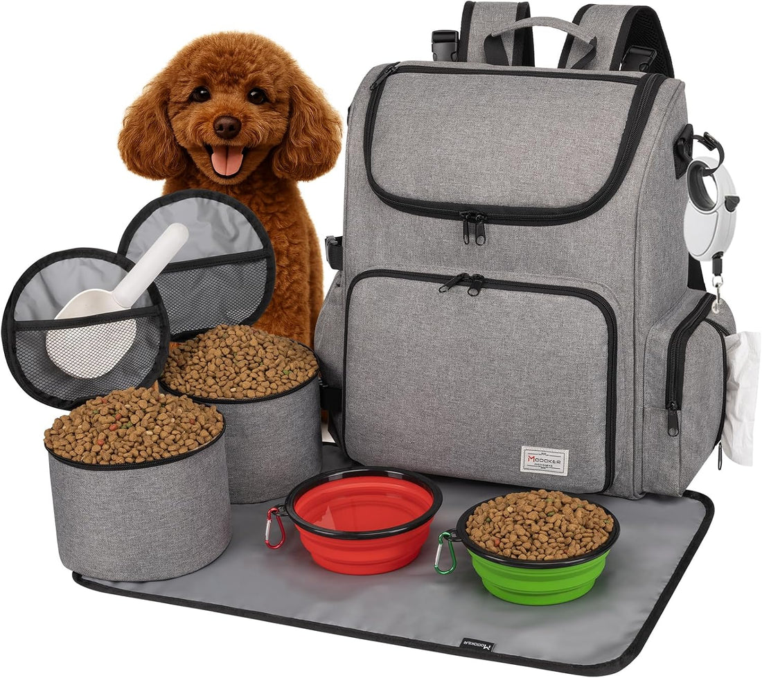 Modoker Multi-Compartment Dog Travel Backpack for Pet Supplies