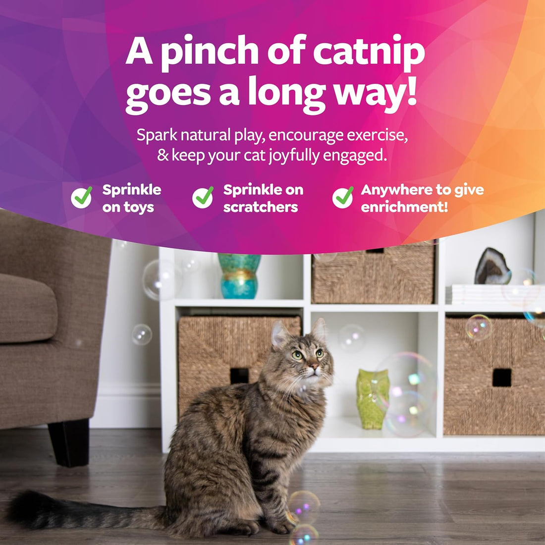 SmartyKat Bubble Nip Catnip Bubbles for Cats & Kittens, Safe for Pets