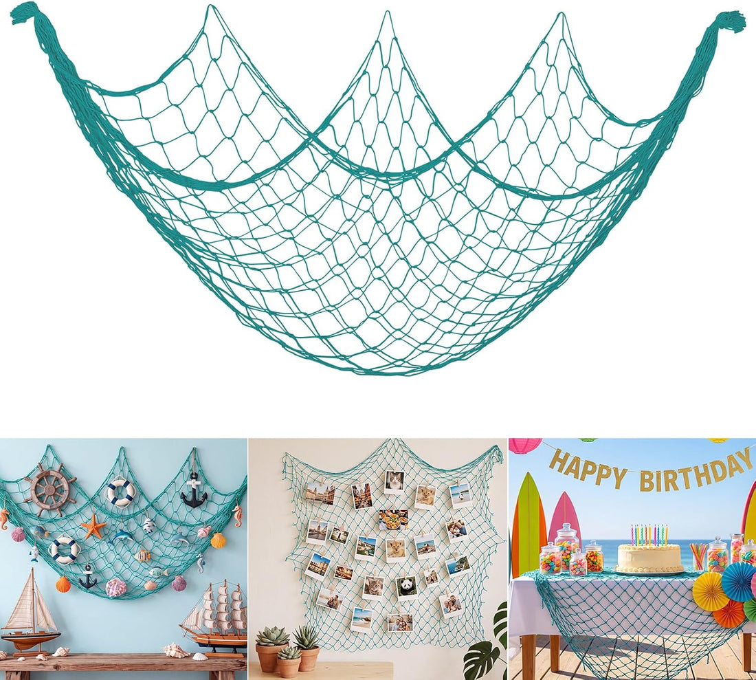 Fish Net Decor for Party Decorations, Aqua Decorative Net