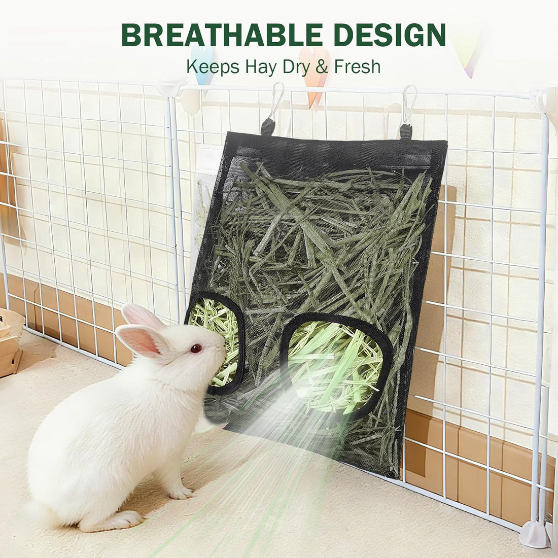 Mesh Guinea Pig Hay Feeder Bag for Guinea Pigs Rabbits Chinchillas