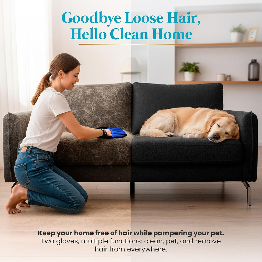 LVGSUN Cat Grooming Gloves for Shedding
