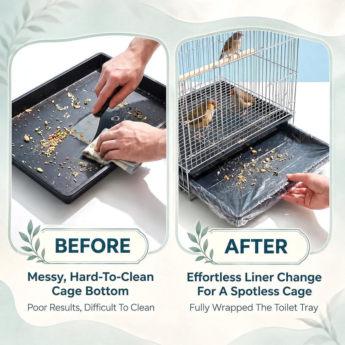 100 Pcs Large Disposable Bird Cage Liners Bulk 34'' x 22''