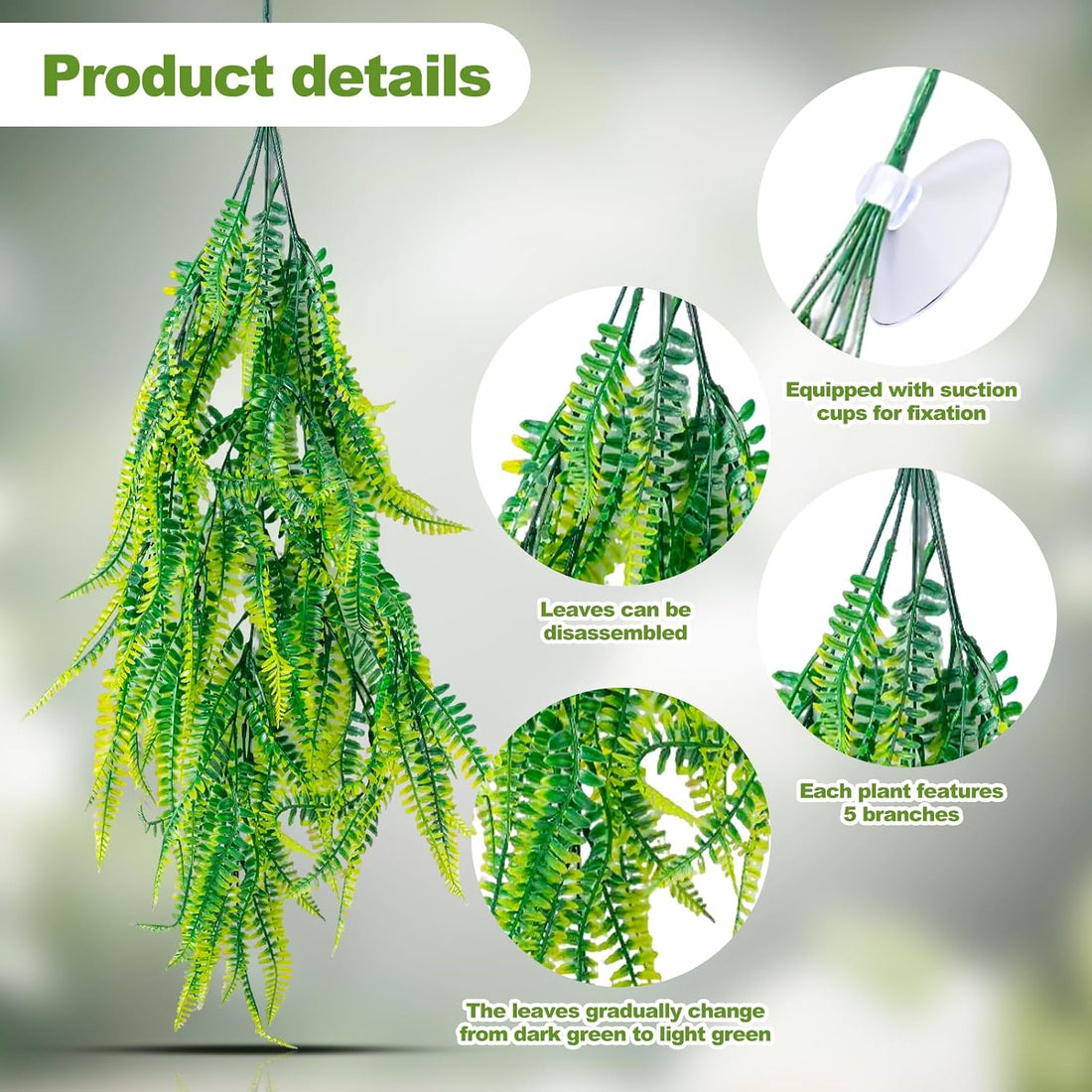 CousDUoBe 13Pcs Reptile Plants for Bearded Dragon Tank Accessories