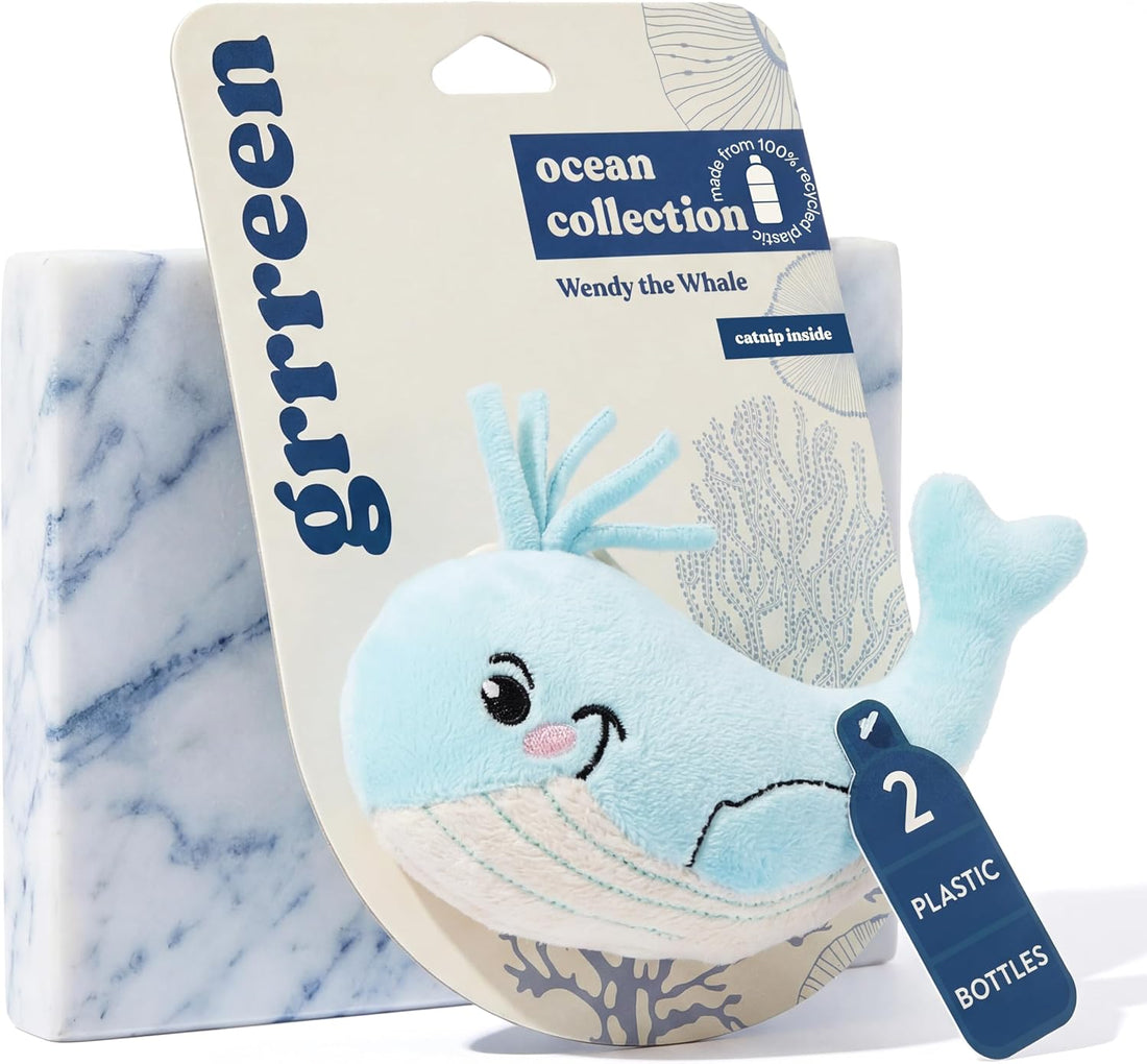 Premium Plush Cat Toy - Whale Cat Toy, Eco Friendly, Catnip