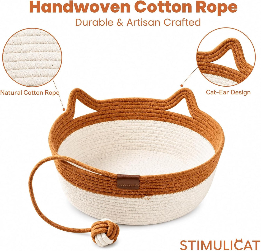 Instinct Basket Cat Bed with Cushion and Hanging Ball Toy