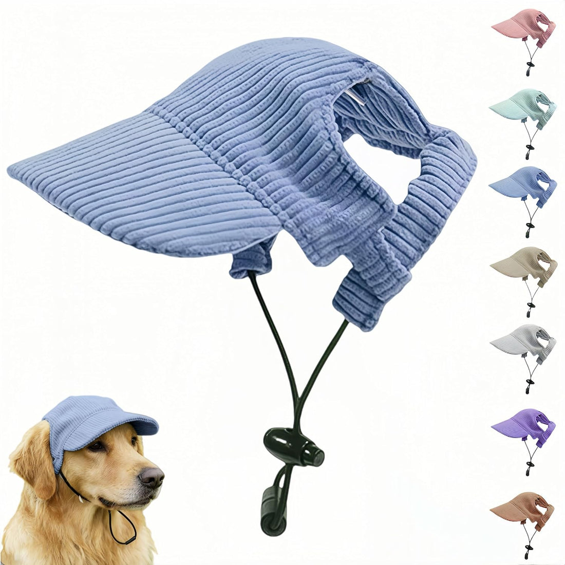 Dog Baseball Cap with Ear Holes,Breathable UV Protection Dog Sun