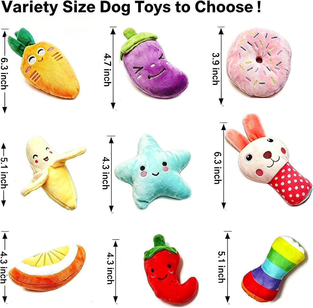 SZKOKUHO 9 Pack Small Dogs Puppy Squeaky Dog Toys,Cute Variety Colors