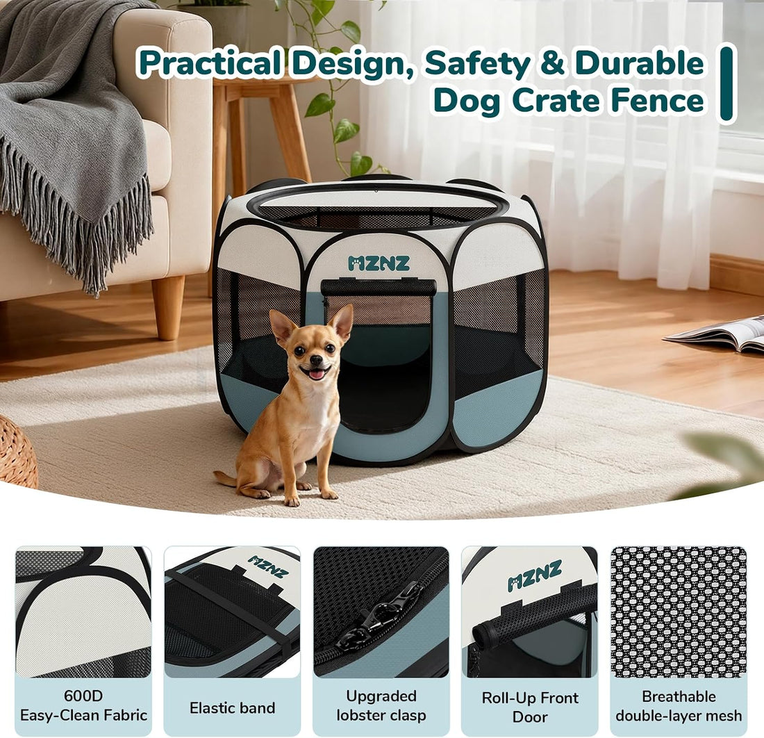 Dog Playpen, Portable Cat Playpen Crate Indoor for Dogs Cats Rabbits