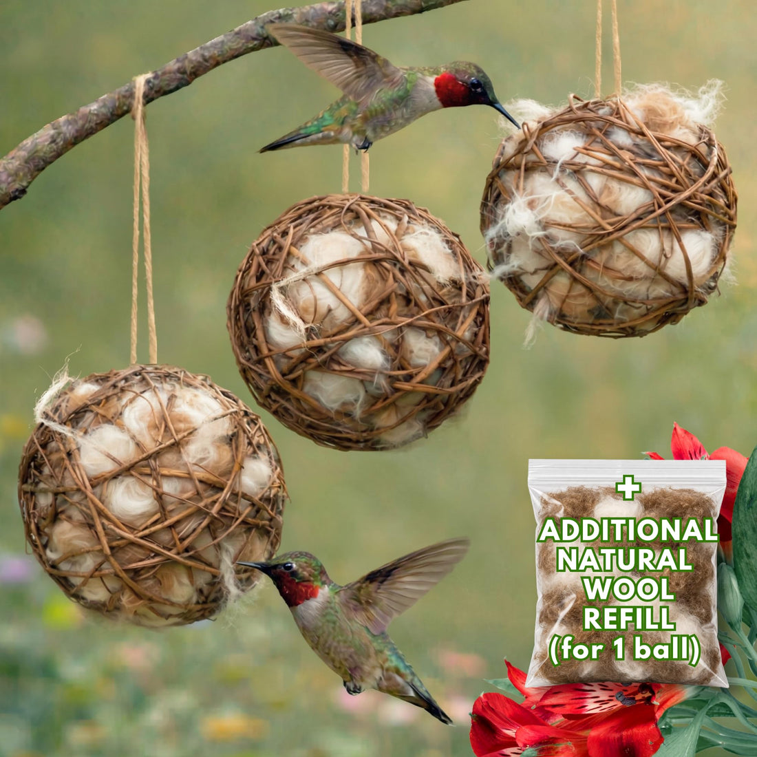 Hummingbird Nesters Bird Nesting Material Holder for Wild Birds