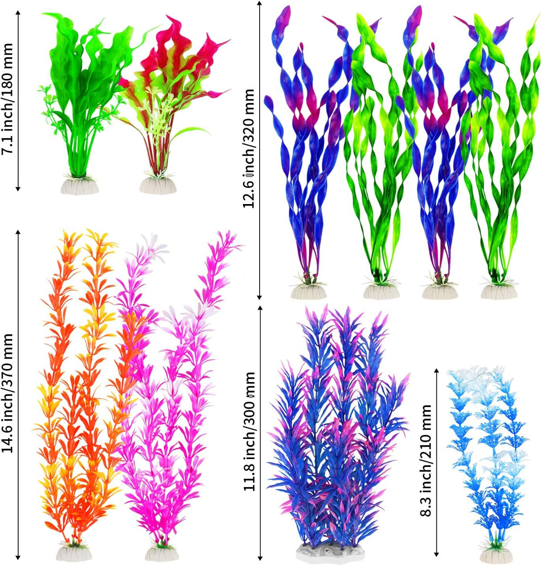 MyLifeUNIT Fish Tank Plants, 10 Pack Artificial Aquarium Plants