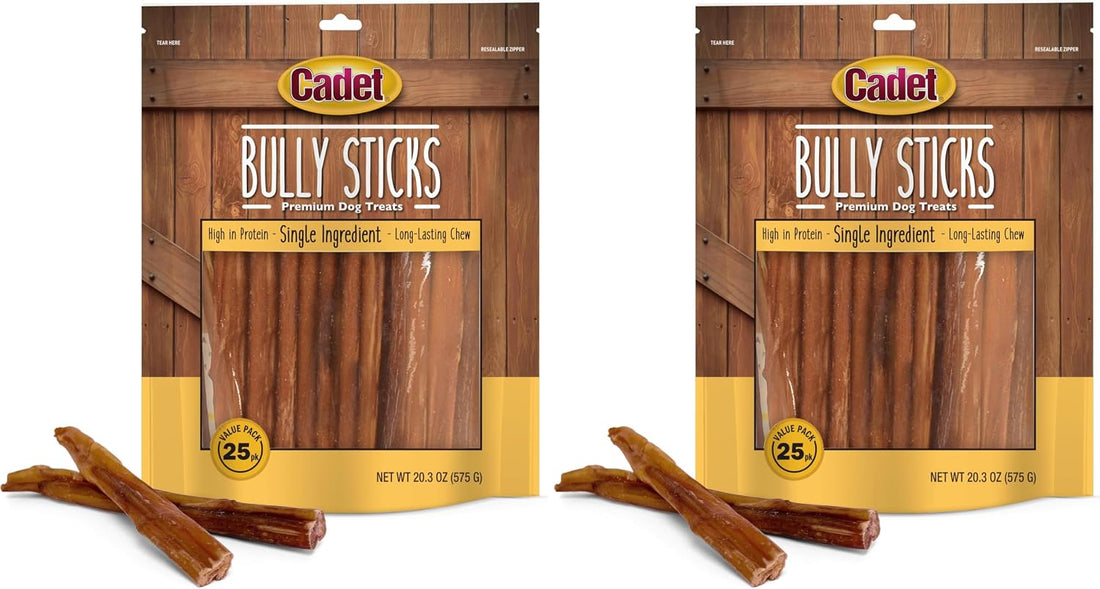 Cadet Bully Sticks for Small Dogs, All-Natural Beef Pizzle