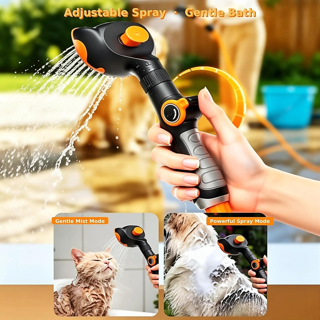 Dog Shower Attachment Deshedding Grooming Sink Faucet Sprayer 16.4ft