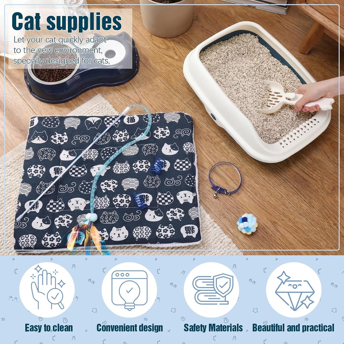 Eccliy 10 Pcs Kitten Starter Kit for Indoor