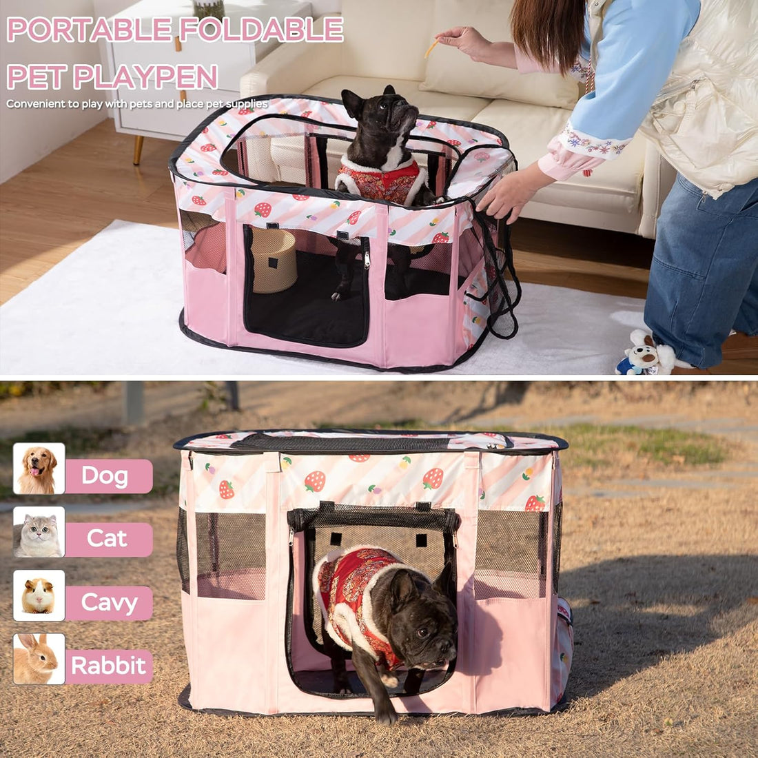Portable Pet Cat Playpen,Cat Cages Indoor Collapsible Dog Crates Tent