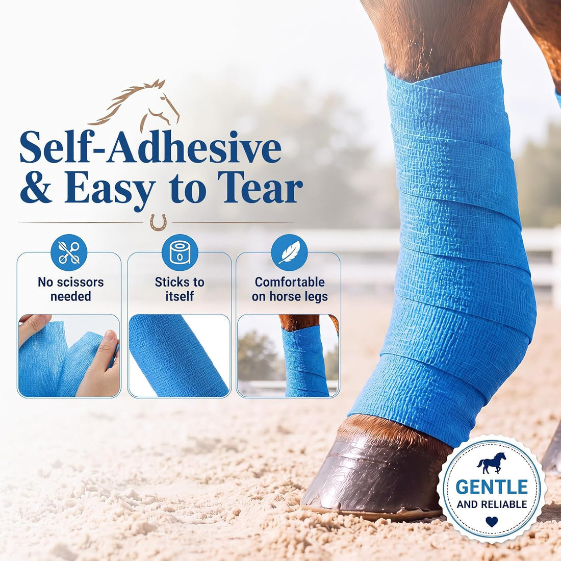 8 Pcs Self-Adhesive Bandages Wrap 4" x 5 Yards Elastic Vet Wrap