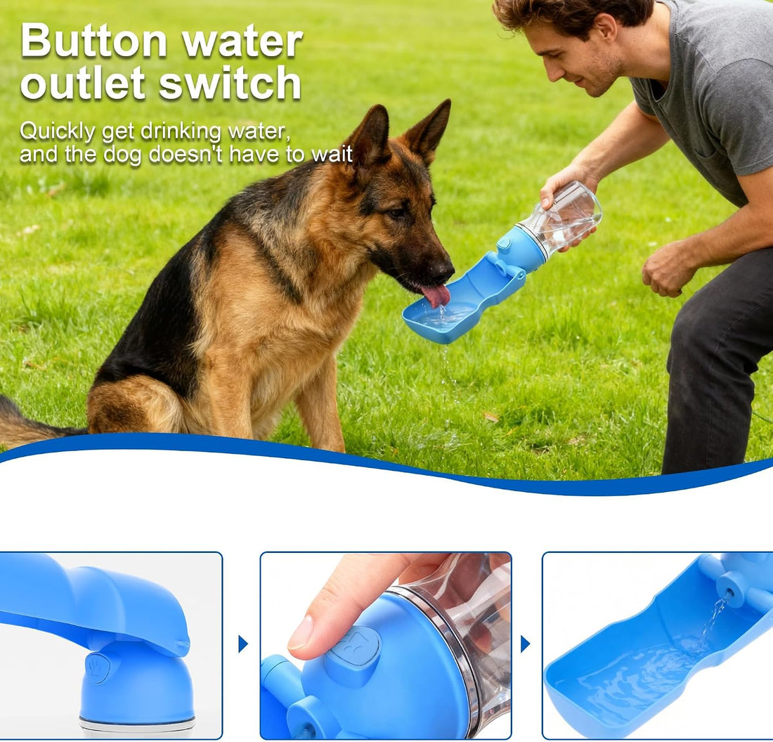 Dog Water Bottle, Portable Leak-Proof Water Dispenser with Drinking
