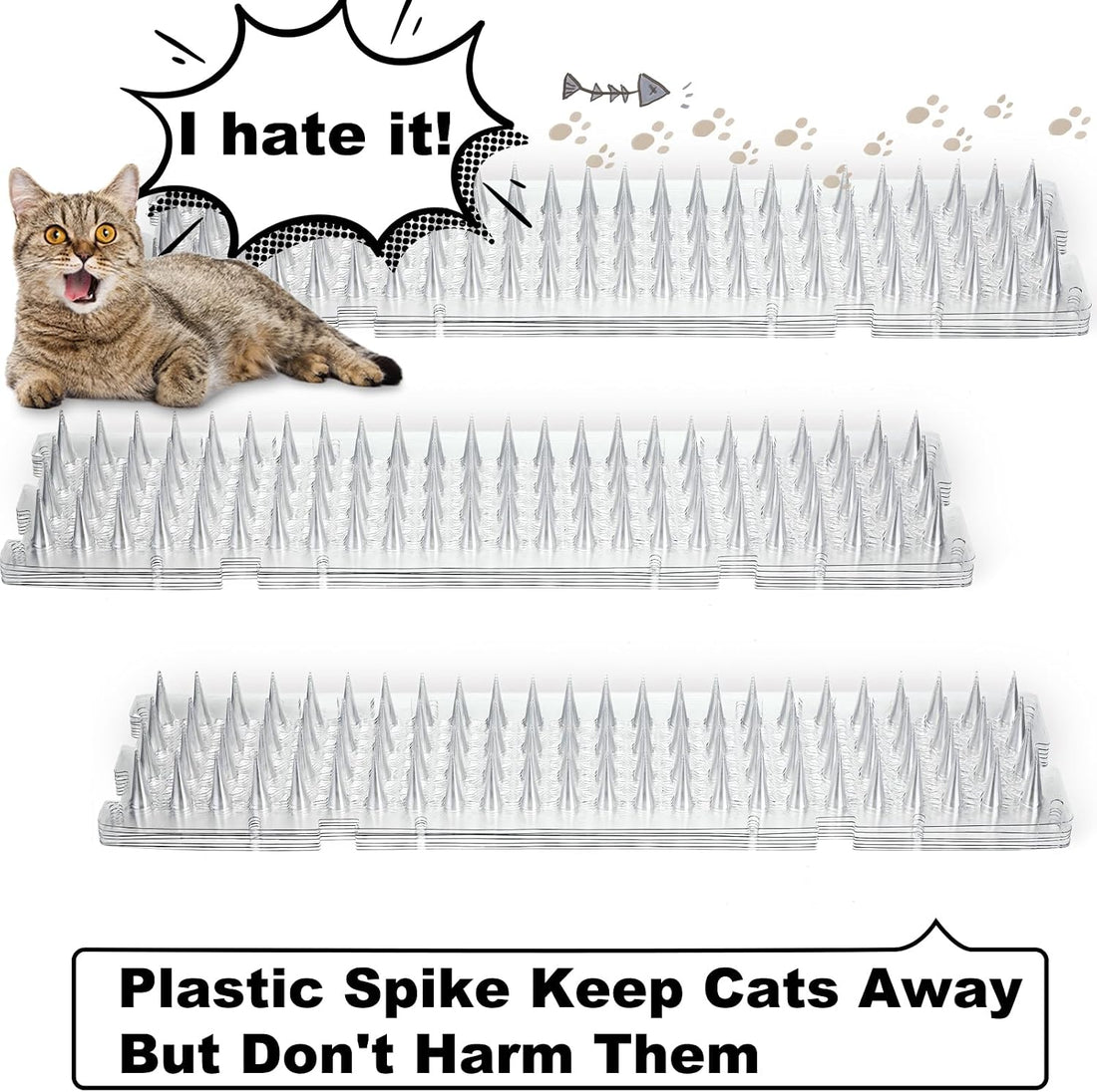 Nuanchu 12 Pack Cat Deterrent Mats with Spikes