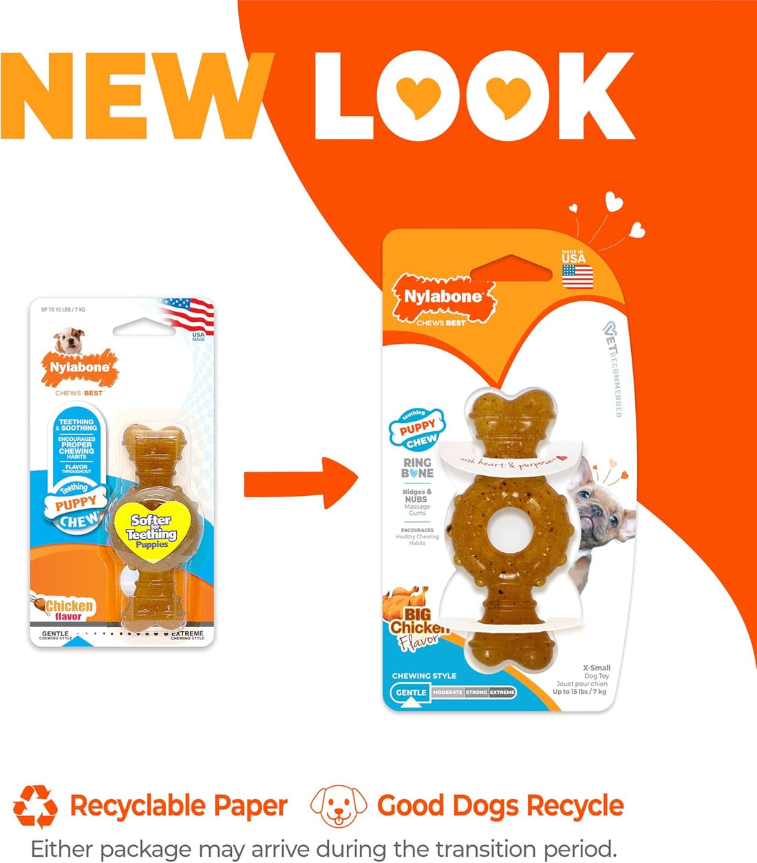 Nylabone Ring Bone Chew Toy for Puppies, Puppy Teething Toys