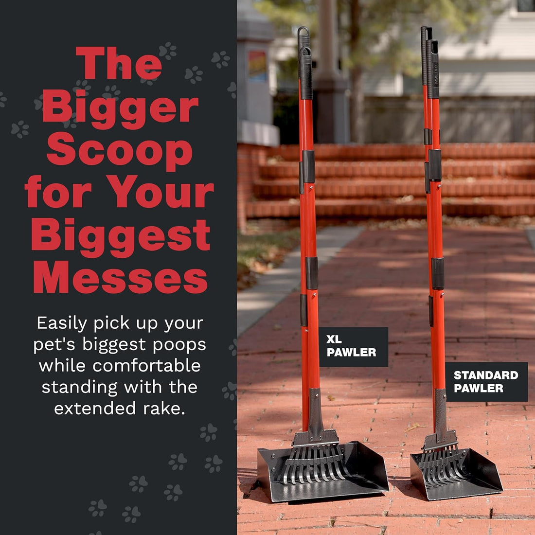 Metal Pooper Scooper for Dogs with Heavy Duty Long Handle Rake & XL