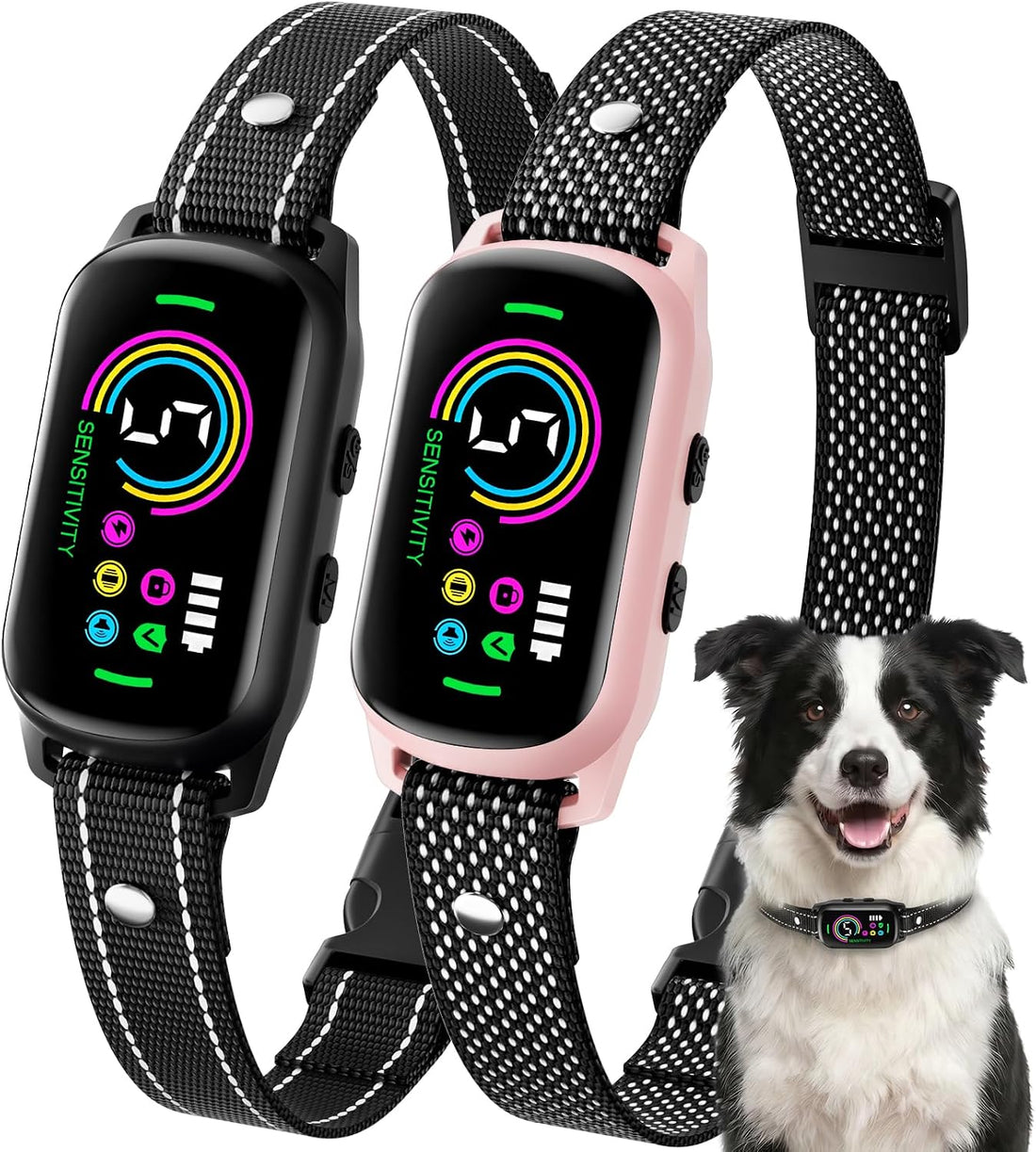 2 Pack Bark Collar for Small Medium Large Dogs with 5 Modes Training