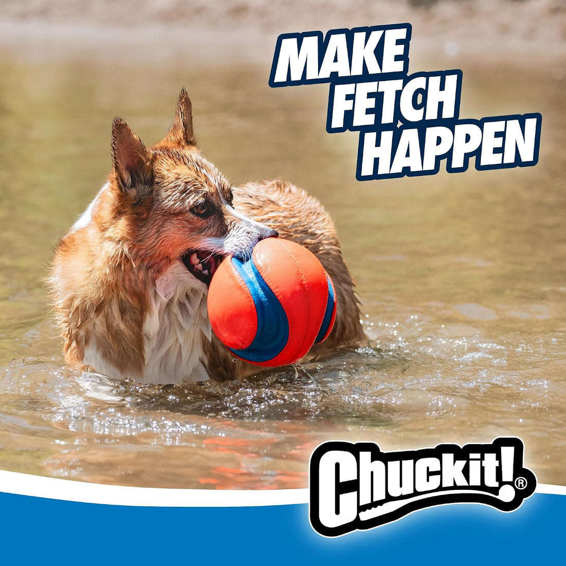 Chuckit! Kick Fetch Ball Dog Toy - Floats in Water