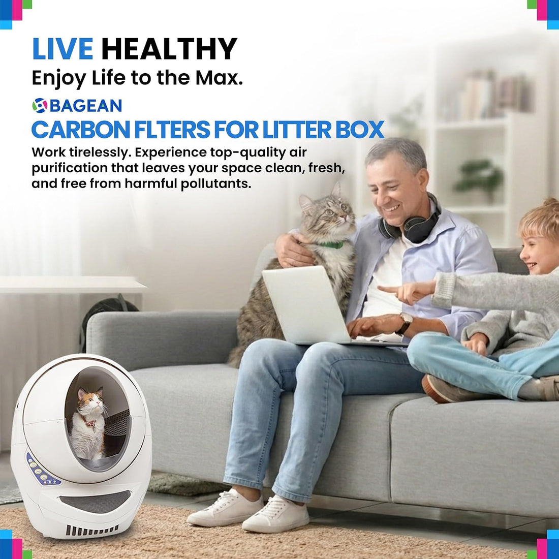Bagean Litter Box Carbon Filter Compatible with Litter Robot 3 Filter