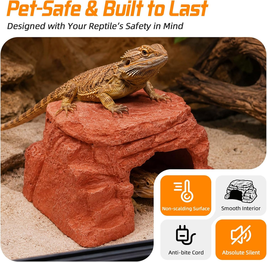 Heated Reptile Hide Cave USB 5V/2A Thermostat Heating Rock