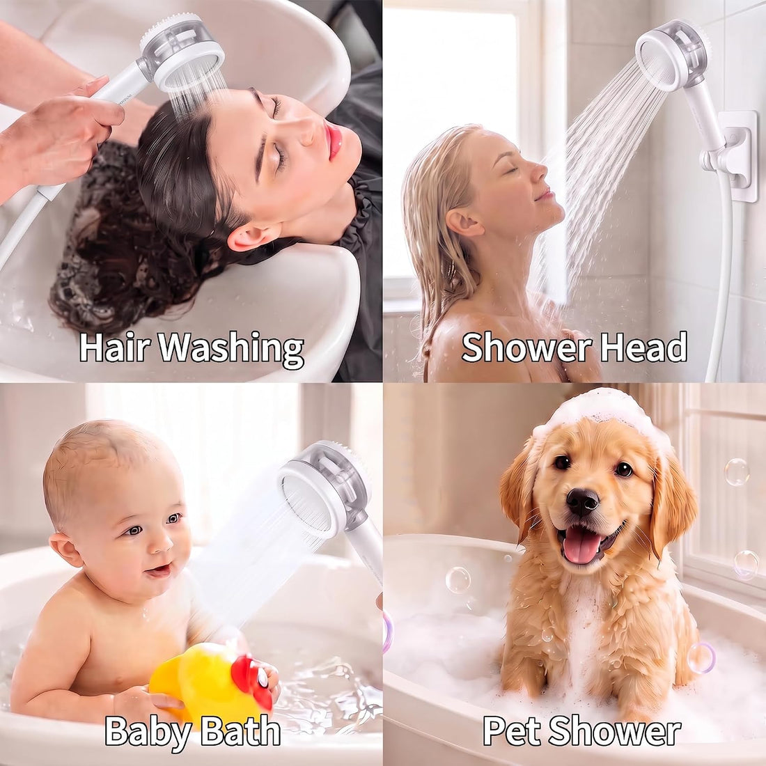 Dog Shower Attachment with 3 Modes