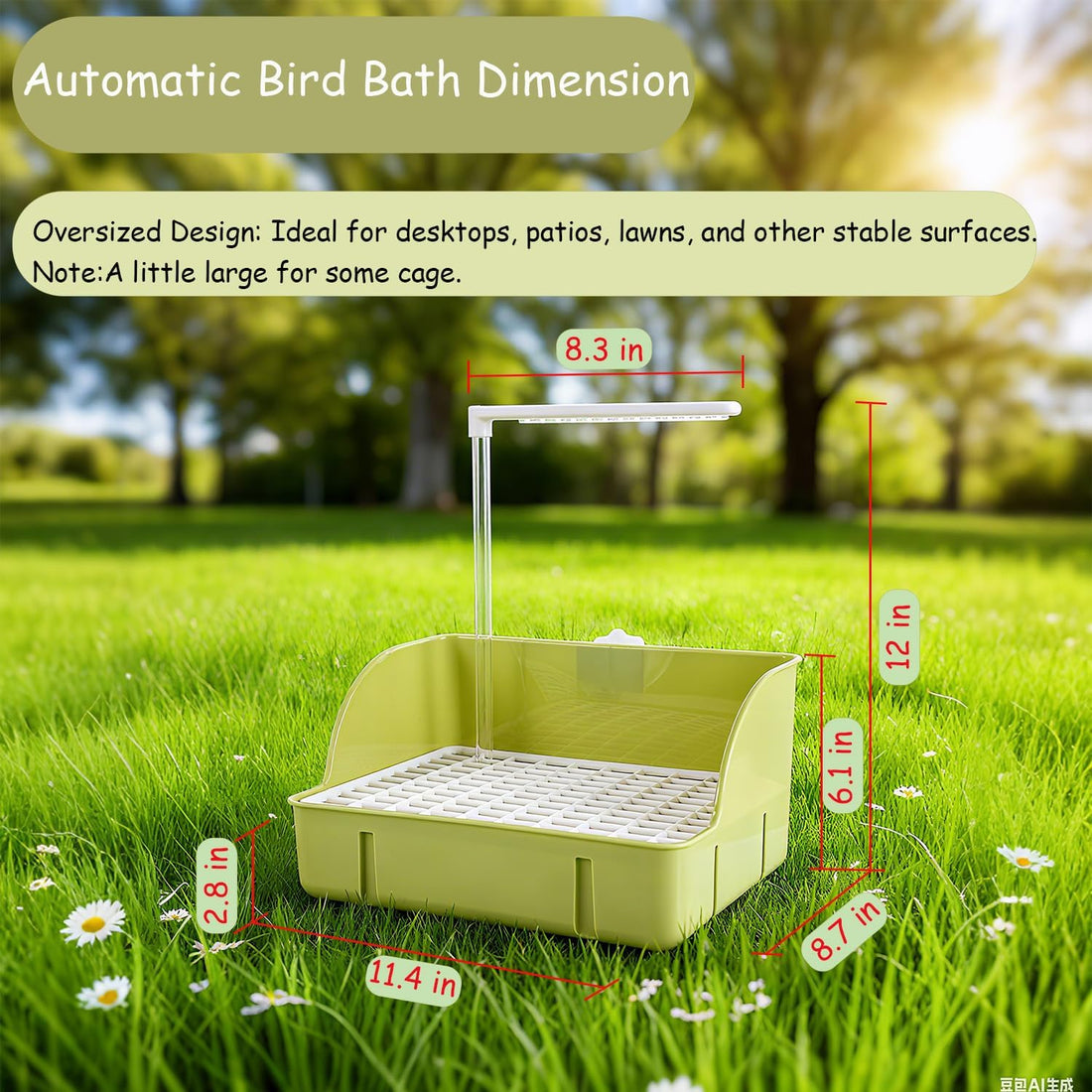 Bird Bath, Automatic Parrot Shower Bath