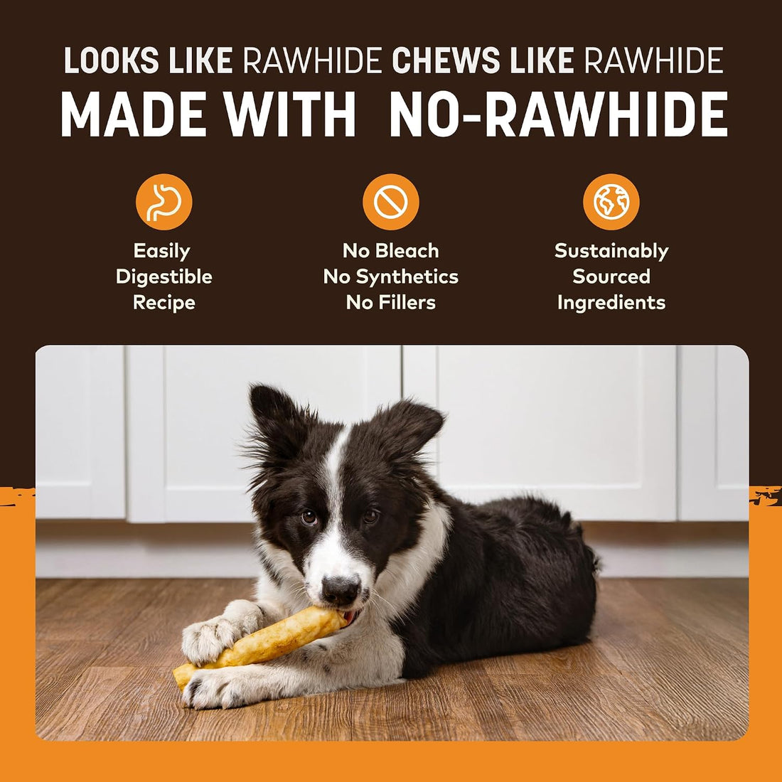 Earth Animal No Hide Chews - Long Lasting Rawhide Free Medium Dog