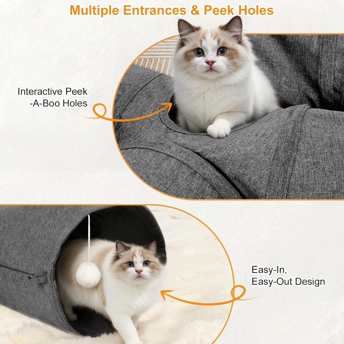 Ownpets Cat Tunnel 12 Inches in Diameter Larger Pet Tunnel Tube