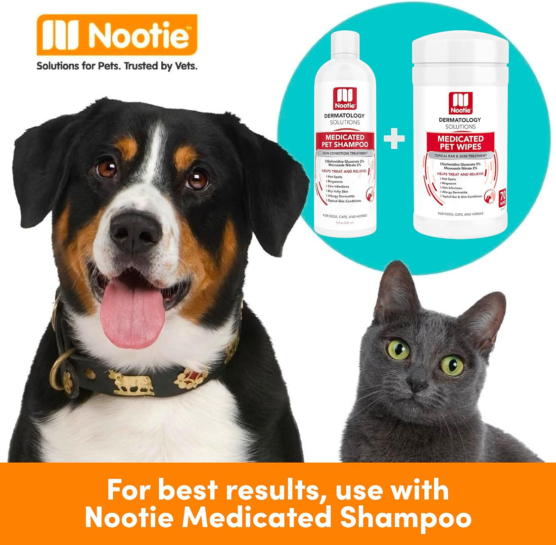 Nootie Medicated Dog Wipes, 2% Chlorhexidine and 2% Miconazole