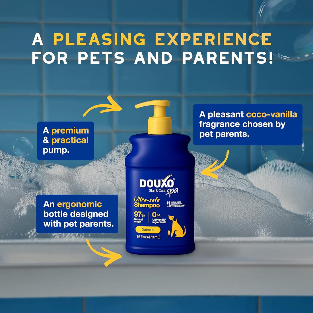 DOUXO SPA Oatmeal Dog Shampoo, 16 fl oz