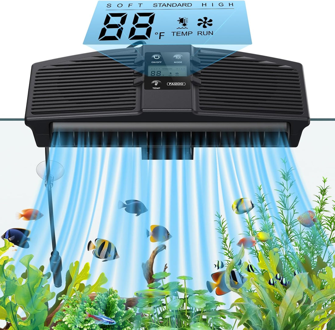PAIZOO Aquarium Chiller Fan with Temp Probe & LCD Display