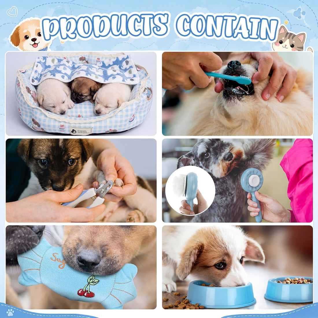 Abbylike 75 Pcs Puppy Supplies Starter Kit for Small Dogs